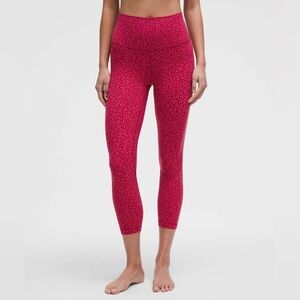 Lululemon Align High-Rise Crop 23" Leopard Daisy Desert Red Magenta Smoke Size 8